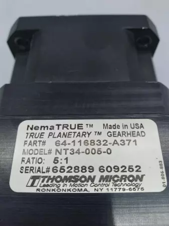 Thomson Micron 64-116832-A371 True Planetary™ Gearhead Size 34  Ratio 5:1 