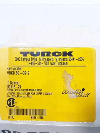 Turck VBKB 60-CS12 Multifast Multibox 6 Port Junction Box 
