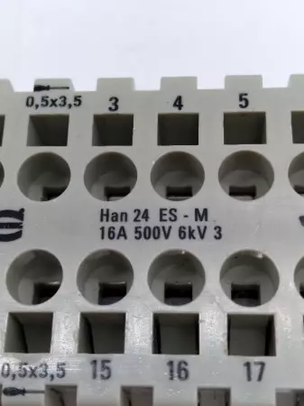 NEW  HAN24ESM 24-Pin Male Insert Connector 16Amp 500V 