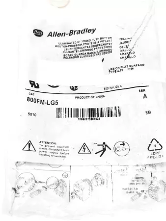 Allen-Bradley 800FM-LG5 Illuminated Guarded Push Button Switch 