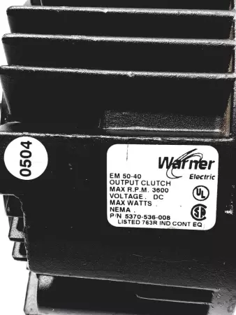 Warner Electric EM 50-40 Output Clutch VDC 