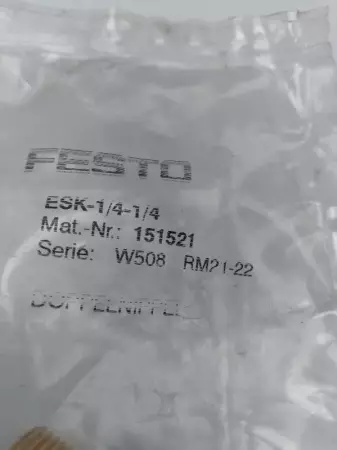 NEW Festo ESK-1/4-1/4 Double threated joint 