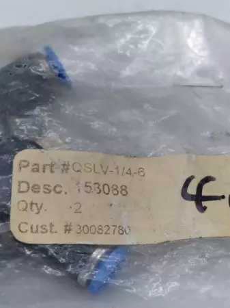 NEW Festo QSLV-1/4-6 Push-In L-Fitting Connector Lot of 2