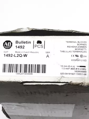 Allen-Bradley 1492-L2Q-W 4 Port Terminal Block 1.5mm 26-16 AWG Lot of 31