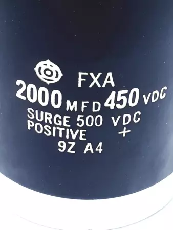 Hitachi 9Z A4 FXA 2000 MFD Capacitor 450VDC 