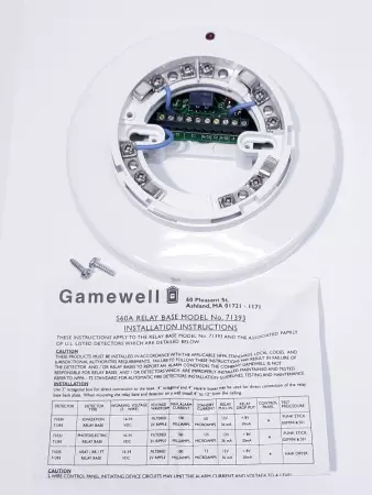 Gamewell 71393 Automatic Fire Detector Base for Open Area 