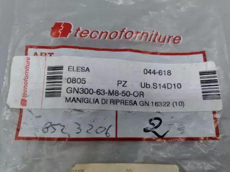 NEW Elesa GN300-63-M8-50-OR Adjustable Handle M8 X 50MM Length Lot of 2