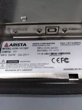 Arista ADM-1815BP Operator Touch Interface Panel 15