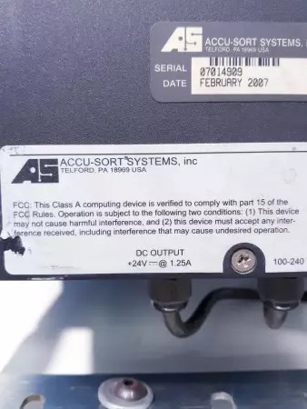 Accu-Sort System 400-2L Axiom Bar-Code Scanner with PS-4024 DC Power Supply 