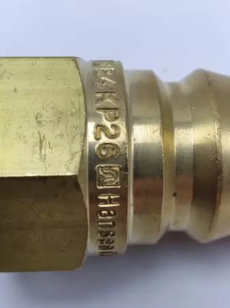  Eaton Hansen B4KP26 Hydraulic Quick Connect Hose Coupling, Brass Body, Ball Loc