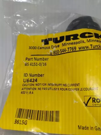 NEW Turck BS4151-0/16 Minifast Wireable Connector 