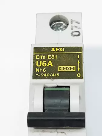 AEG E81 U6A Circuit Breaker 240V 6Amp 