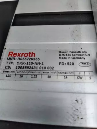  Rexroth R055726365 Linear Slide Table 