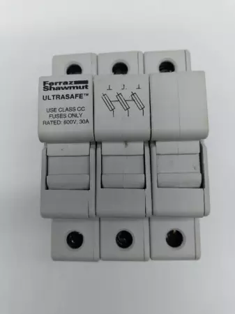  Ferraz-Shawmut USCC3 Ultrasafe ™ DIN Rail Fuse Holder Class CC 1-Pole 30 Amp 60
