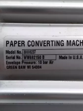  Paper Converting Machine 30008237 Pneumatic Cylinder 10Bar 