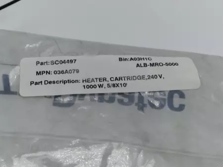 NEW ITW Dynatec 036A079 SC04497 Heater Cartridge 240V 1000W 