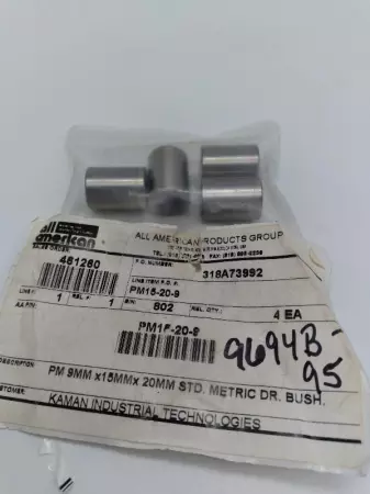 NEW All American PM15-20-9 Linear Bearing Bushing 9mm X 15mm X 20mm Lot of 4