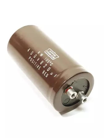 Nippon KM 105°C Positive Red Capacitor 400V 820uF 