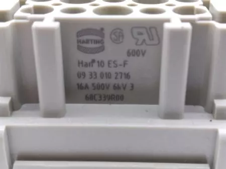  Harting HAN 10 ES-F Female Connector 500V 16Amp 