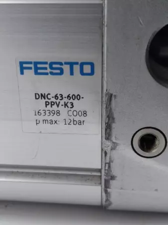  Festo DNC-63-600-PPV-K3 Pneumatic Air Cylinder 63mm Bore 600mm Stroke 