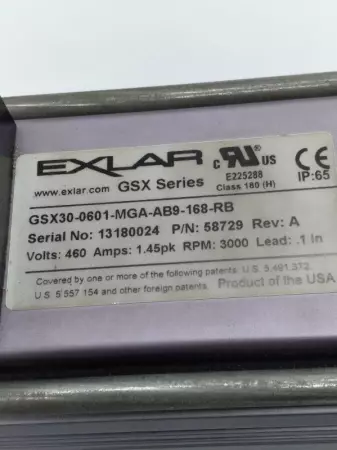 Exlar GSX30-0601-MGA-AB9-168-RB Linear Actuator, 6