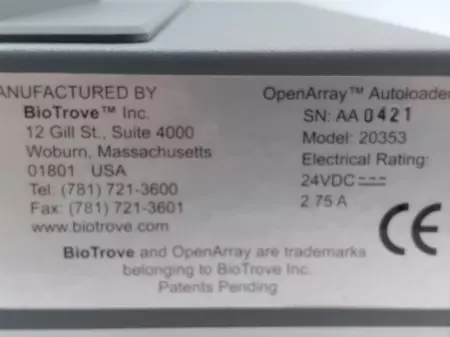 BioTrove 20353 OpenArray™ Autoloader TESTED 