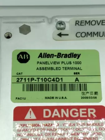 Allen-Bradley 2711P-RDT10C PanelView Plus 1000 Touch Display Module 10.4