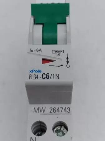  Eaton PLG4-C6/1N Single Pole Circuit Breaker 