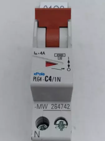  Eaton PLG4-C4/1N Single Pole Circuit Breaker 