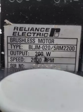 Reliance Electric BLJM-020/5RM2200 Servo Motor, 200W TESTED 