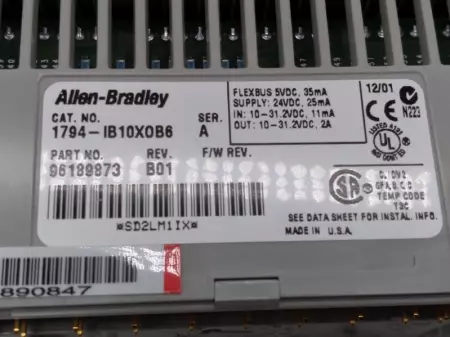 Allen-Bradley 1794-IB10XOB6 FLEX I/O 24VDC 10 INPUT 6 OUTPUT DIGITAL MODULE 