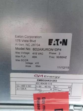 Eaton BD2AXURON1DP4 Bus Plug Box, 415VAC 40Amp 