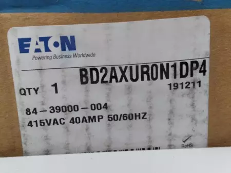 Eaton BD2AXURON1DP4 Bus Plug Box, 415VAC 40Amp 