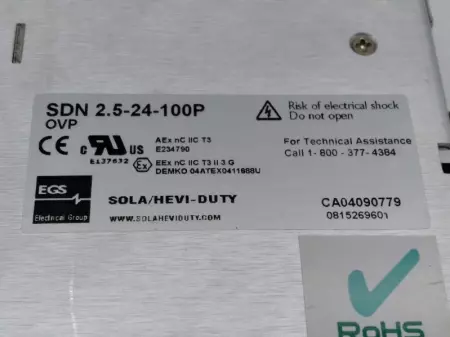  Sola SDN 2.5-24-100P POWER SUPPLY HEVI-DUTY TESTED/CLEANED/EXCELLENT 