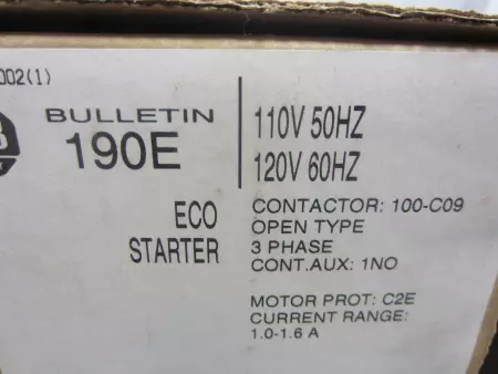 NEW Allen Bradley 190E-AND2-CB16X Starter Combination; 120V Coil SER. B 