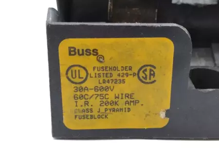 BUSSMANN JP60030-3CR FUSE HOLDER 3 POLE, 600V, 30AMP 