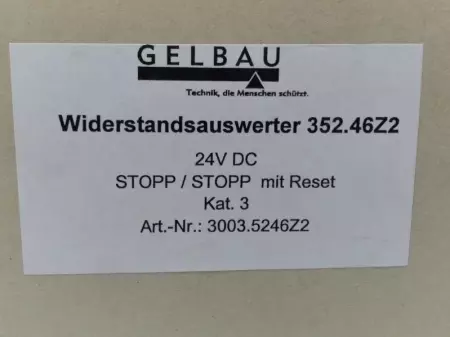 NEW Gelbau 3003.5246Z2 Safety Relay 24VDC 