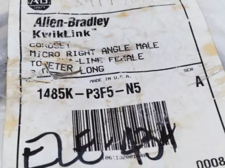 NEW ALLEN BRADLEY 1485K-P6F5-C/1485K-P3F5-N5 PLC Cordset 3 METER L. 