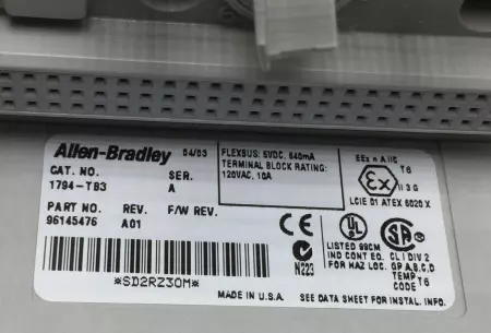  ALLEN BRADLEY 1794-TB3 SER.A FLEX I/O TERMINAL BASE TESTED/CLEANED/EXCELLENT 