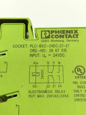  Phoenix Contact PLC-BSC-24DC/21-21 Relay w/Base 