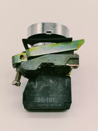  Telemecanique ZBE-101 Contact Block w/Black Pushbutton, 10Amp, 600V 