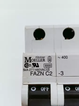  Moeller FAZN-C2-3 Circuit Breaker, 2 Amp, 5kA 