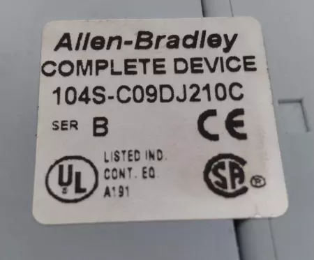 Allen Bradley 104S-C09DJ210C Safety Contactor 24VDC 9Amp 