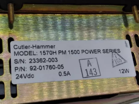 Cutler-Hammer 92-01760-05 PanelMate Operator Touch Screen Panel 24VDC 