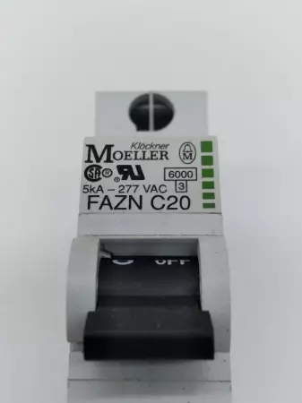 Moeller FAZN-C20 Circuit Breaker 277V Amp20 1-Pole 