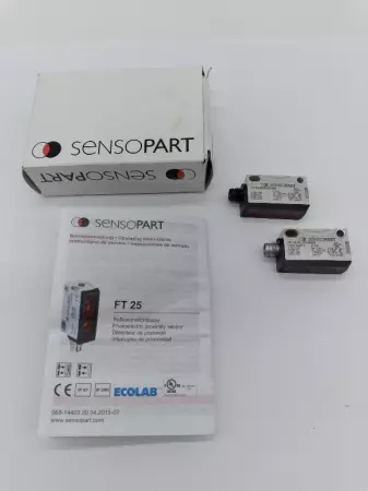 SensoPart FT-25-RHD Photoelectric Proximity Sensor w/FR-25-RL PhE Sensor 