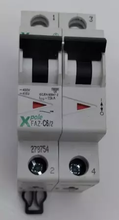 Moeller FAZ-C6/2 Moeller Circuit Breaker - 2 Pole - FAZ-C6/2 