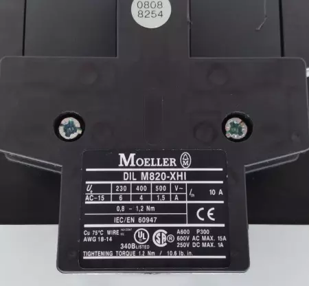 Moeller DIL M185 Contactor 600V 225A w/Coperture 