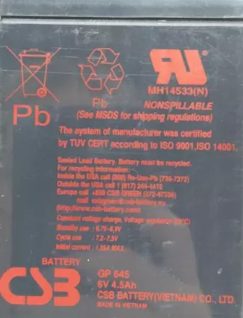 NEW CSB Battery GP645 Sealed Lead Acid Replacement Battery 