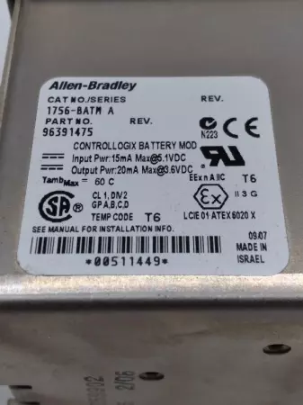 Allen-Bradley 1756-BATM SER.A ControlLogix Battery Module 